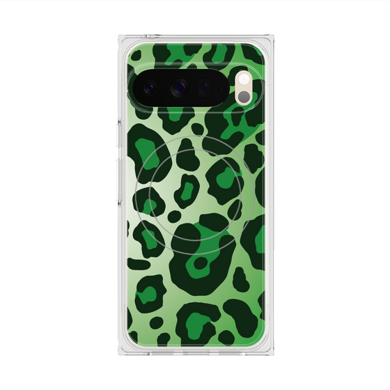 Premium Square Case with Pixelsnap［ Leopard - Green ］