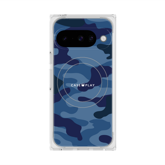 Premium Square Case with Pixelsnap［ Camouflage - Blue ］