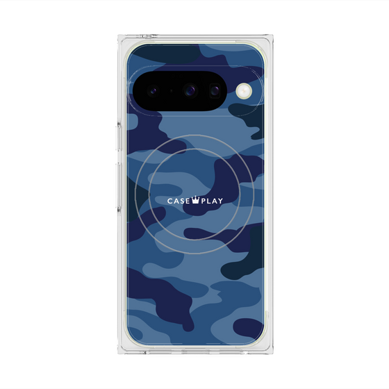 Premium Square Case with Pixelsnap［ Camouflage - Blue ］