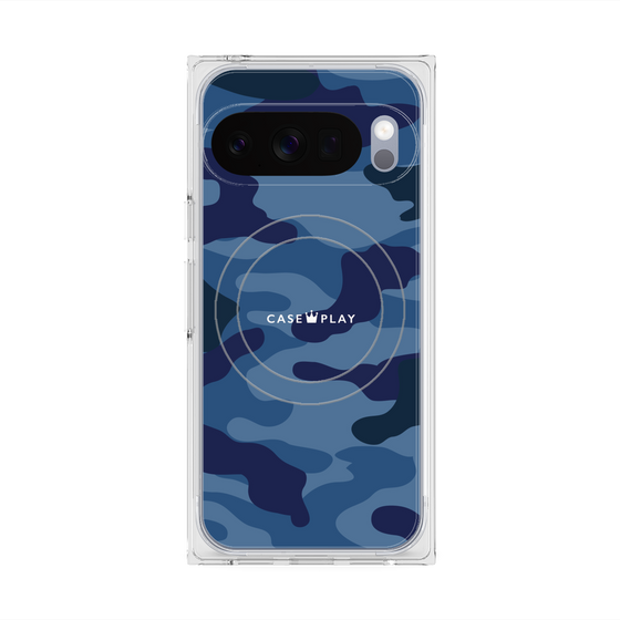Premium Square Case with Pixelsnap［ Camouflage - Blue ］