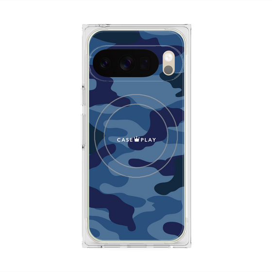 Premium Square Case with Pixelsnap［ Camouflage - Blue ］