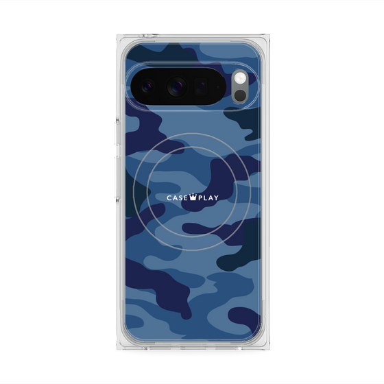 Premium Square Case with Pixelsnap［ Camouflage - Blue ］