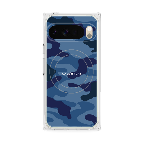 Premium Square Case with Pixelsnap［ Camouflage - Blue ］