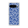 Premium Square Case with Pixelsnap［ Karakusa Pattern - Blue ］