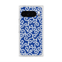 Premium Square Case with Pixelsnap［ Karakusa Pattern - Blue ］