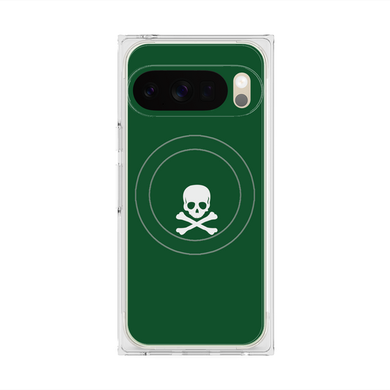 Premium Square Case with Pixelsnap［ Skull - Green ］