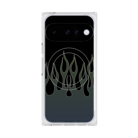 Premium Square Case with Pixelsnap［ Flame - Blue ］