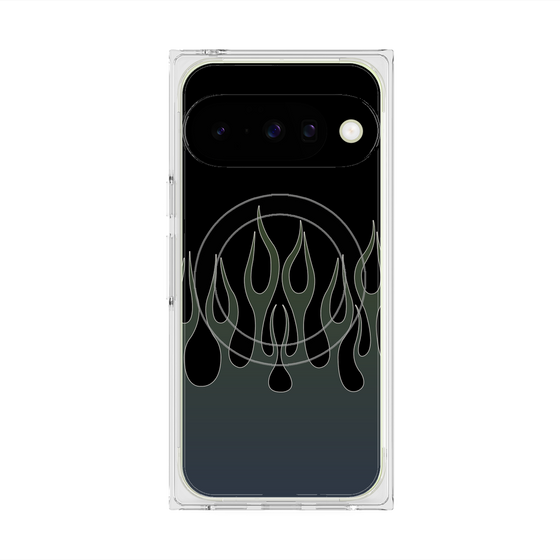 Premium Square Case with Pixelsnap［ Flame - Blue ］