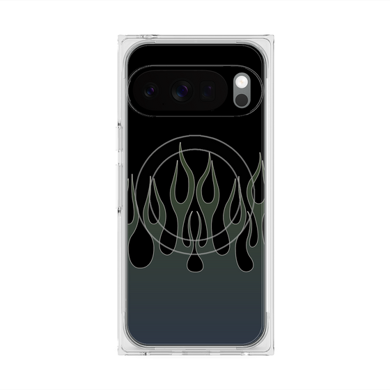 Premium Square Case with Pixelsnap［ Flame - Blue ］