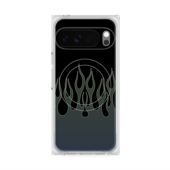 Premium Square Case with Pixelsnap［ Flame - Blue ］