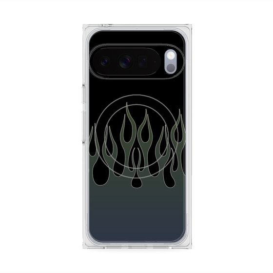 Premium Square Case with Pixelsnap［ Flame - Blue ］