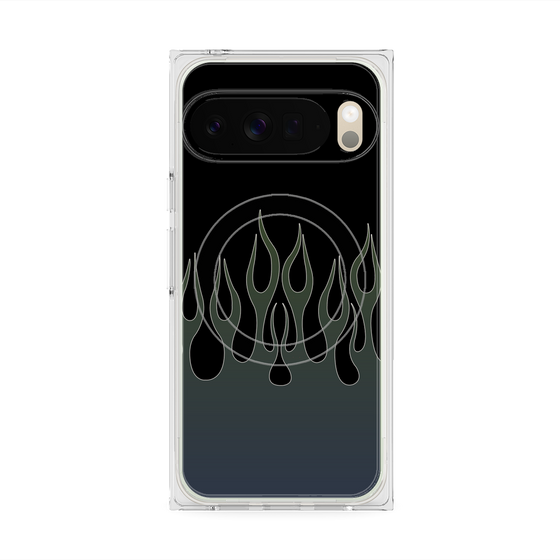 Premium Square Case with Pixelsnap［ Flame - Blue ］