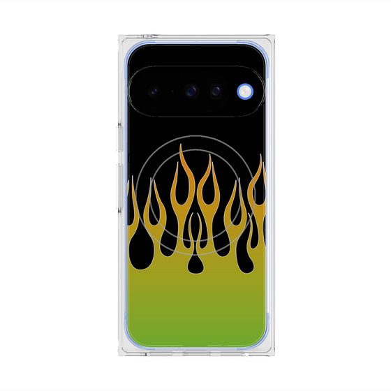 Premium Square Case with Pixelsnap［ Flame - Green ］