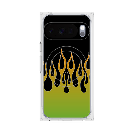 Premium Square Case with Pixelsnap［ Flame - Green ］