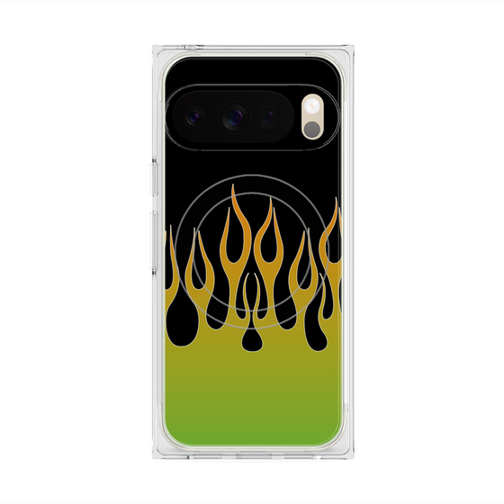 Premium Square Case with Pixelsnap［ Flame - Green ］