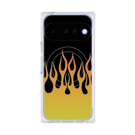 Premium Square Case with Pixelsnap［ Flame - Yellow ］