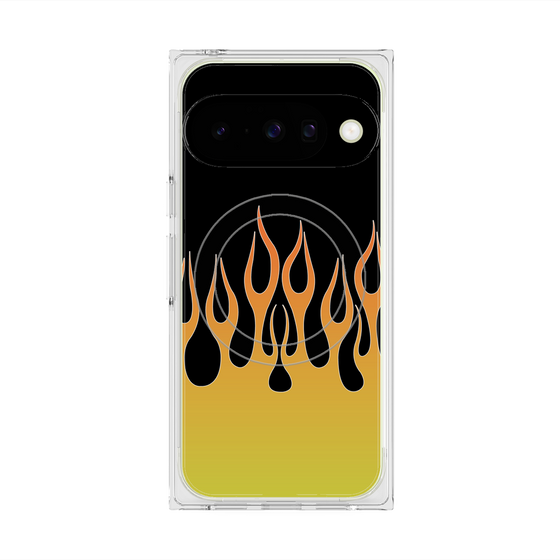 Premium Square Case with Pixelsnap［ Flame - Yellow ］