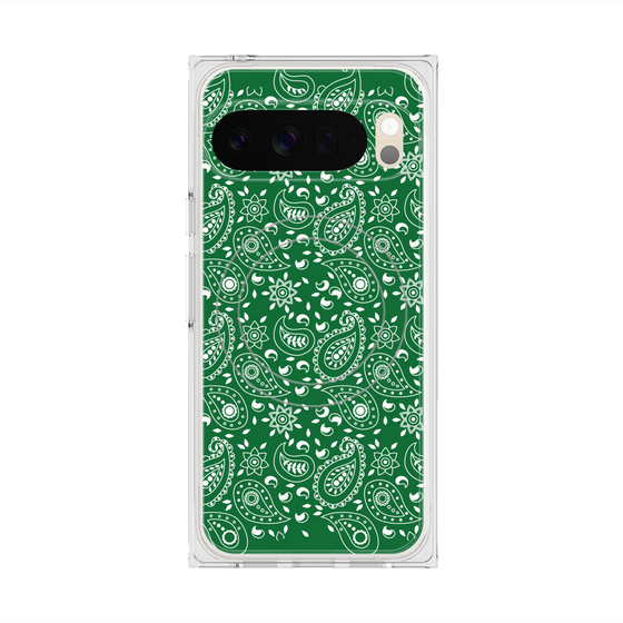 Premium Square Case with Pixelsnap［ Paisley - Green ］