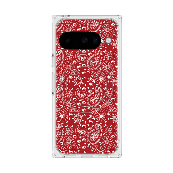 Premium Square Case with Pixelsnap［ Paisley - Red ］