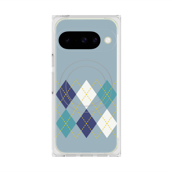 Premium Square Case with Pixelsnap［ Nordic Argyle - Blue ］