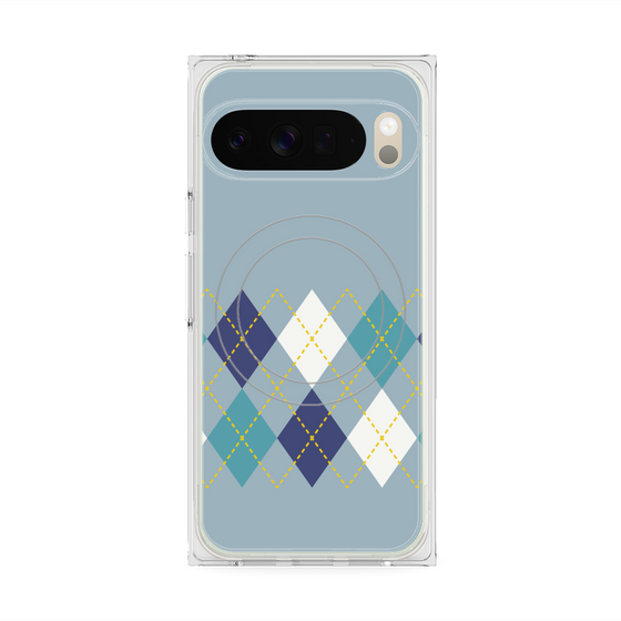 Premium Square Case with Pixelsnap［ Nordic Argyle - Blue ］