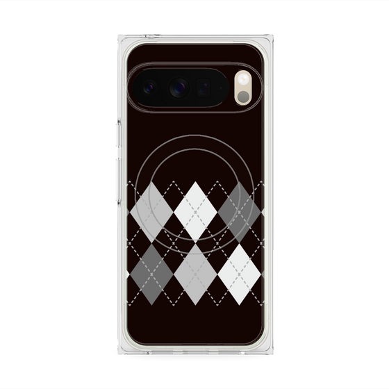 Premium Square Case with Pixelsnap［ Nordic Argyle - Black ］