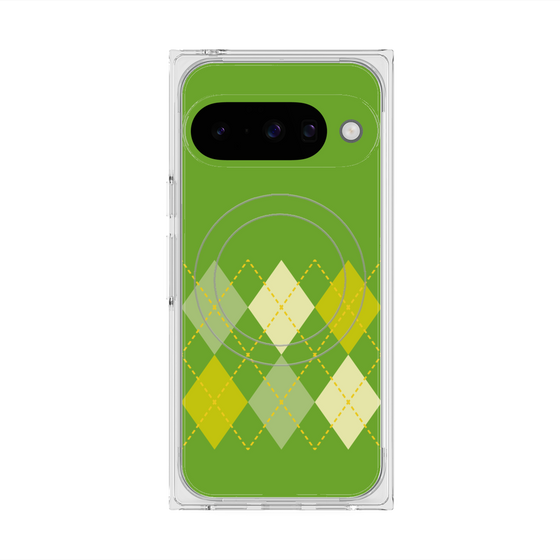 Premium Square Case with Pixelsnap［ Nordic Argyle - Green ］