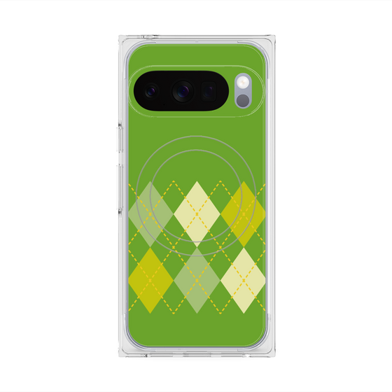 Premium Square Case with Pixelsnap［ Nordic Argyle - Green ］