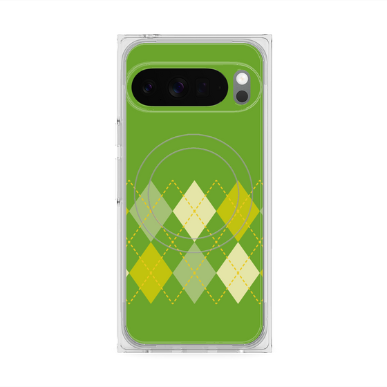 Premium Square Case with Pixelsnap［ Nordic Argyle - Green ］