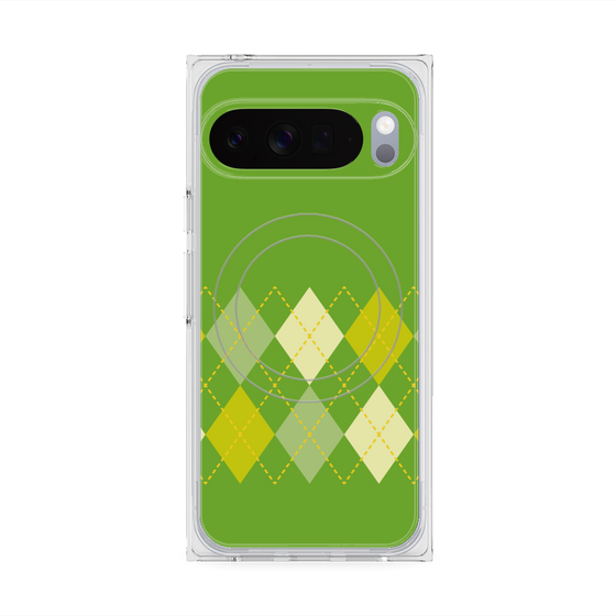 Premium Square Case with Pixelsnap［ Nordic Argyle - Green ］