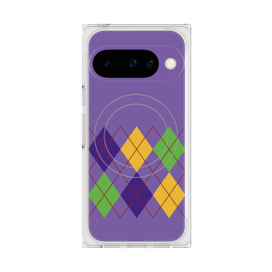 Premium Square Case with Pixelsnap［ Nordic Argyle - Purple ］