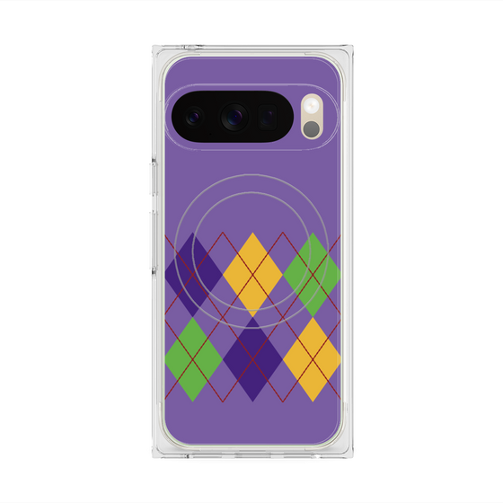 Premium Square Case with Pixelsnap［ Nordic Argyle - Purple ］