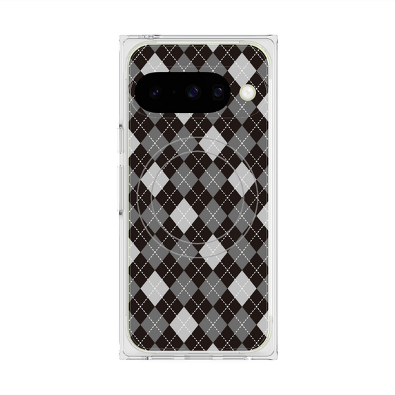 Premium Square Case with Pixelsnap［ Argyle - Black ］