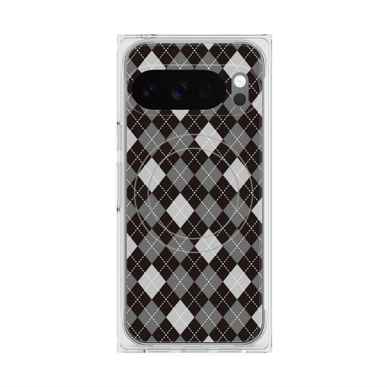 Premium Square Case with Pixelsnap［ Argyle - Black ］