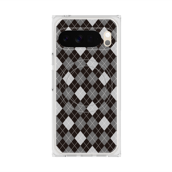 Premium Square Case with Pixelsnap［ Argyle - Black ］