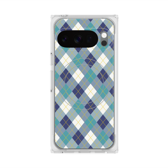 Premium Square Case with Pixelsnap［ Argyle - Blue ］