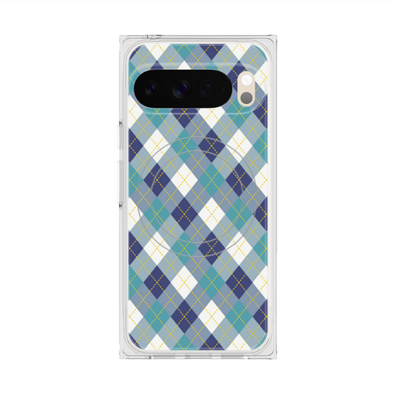 Premium Square Case with Pixelsnap［ Argyle - Blue ］