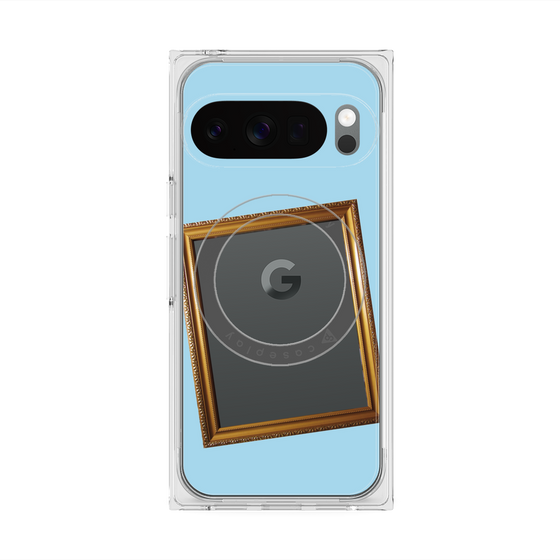 Premium Square Case with Pixelsnap［ Photo Frame - Light Blue ］