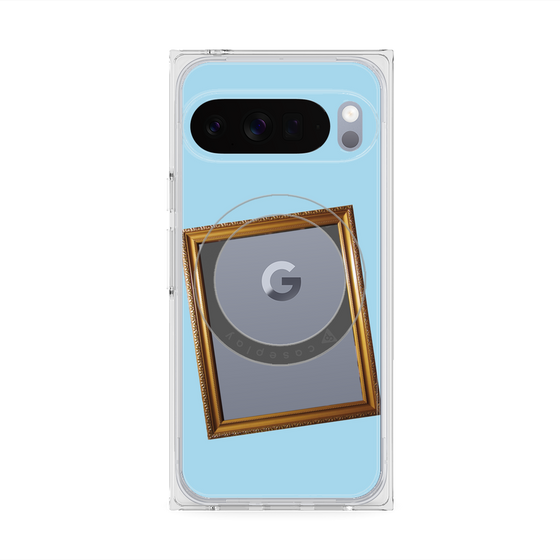 Premium Square Case with Pixelsnap［ Photo Frame - Light Blue ］