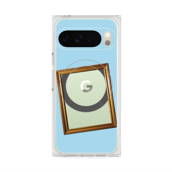 Premium Square Case with Pixelsnap［ Photo Frame - Light Blue ］