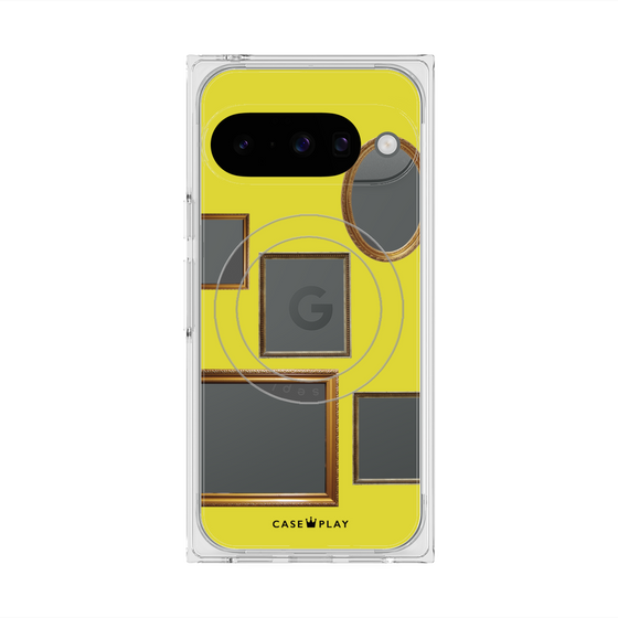 Premium Square Case with Pixelsnap［ Photo Frames - Yellow ］