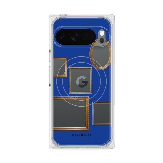 Premium Square Case with Pixelsnap［ Photo Frames - Blue ］