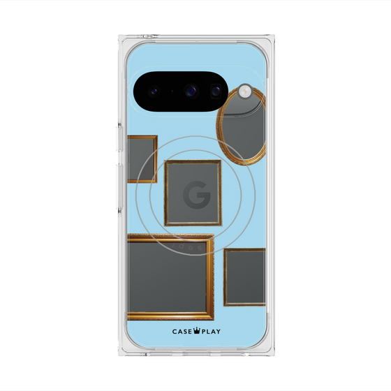 Premium Square Case with Pixelsnap［ Photo Frames - Light Blue ］