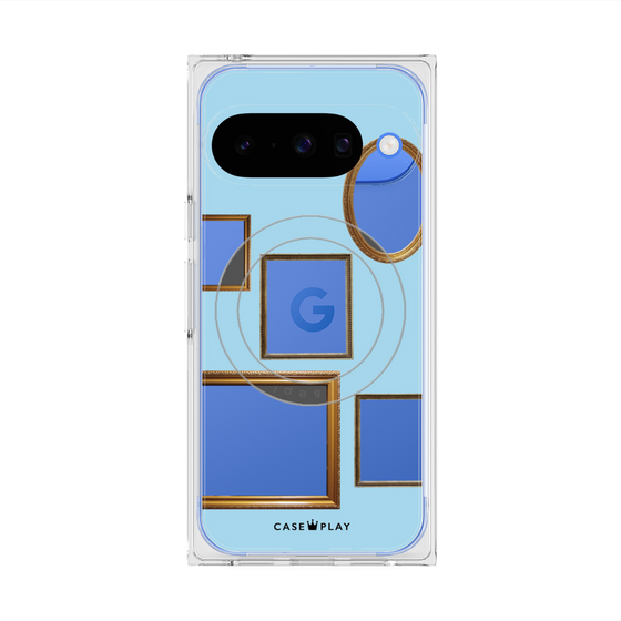 Premium Square Case with Pixelsnap［ Photo Frames - Light Blue ］