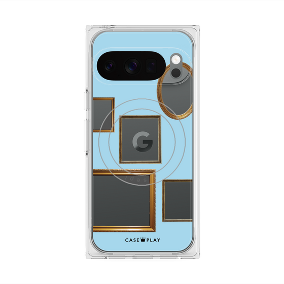 Premium Square Case with Pixelsnap［ Photo Frames - Light Blue ］