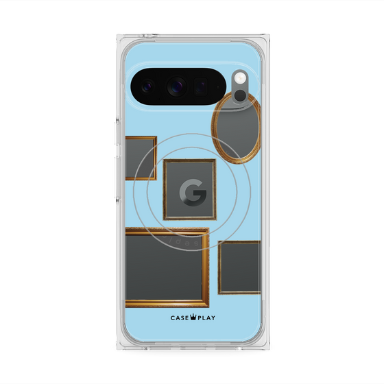 Premium Square Case with Pixelsnap［ Photo Frames - Light Blue ］