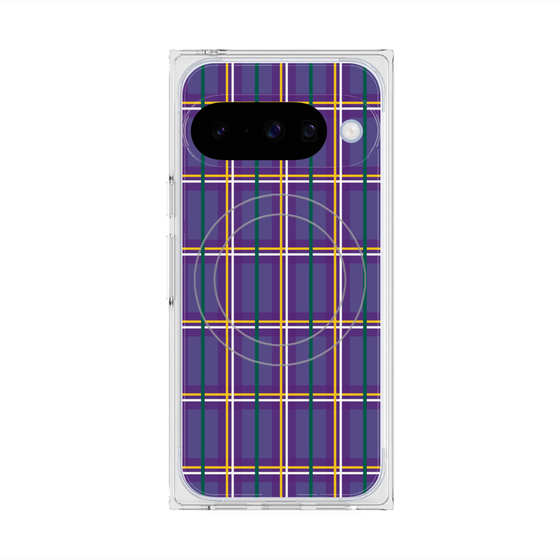 Premium Square Case with Pixelsnap［ Tartan Check - Purple ］