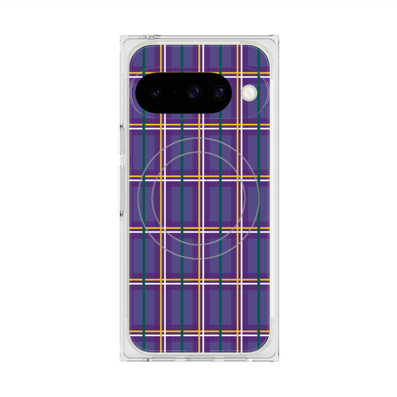 Premium Square Case with Pixelsnap［ Tartan Check - Purple ］