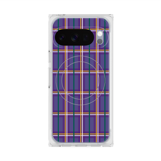 Premium Square Case with Pixelsnap［ Tartan Check - Purple ］