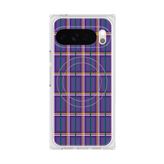Premium Square Case with Pixelsnap［ Tartan Check - Purple ］